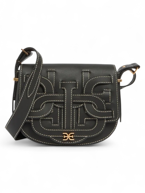 Sam Edelman Handbags - SAM EDELMAN Black Leather Crossbody Bag with Contrast Stitching